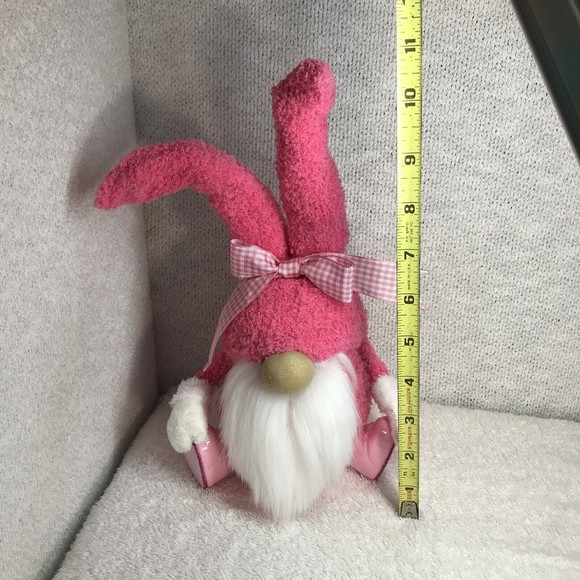 Handmade Pink Plush Easter Rabbit Gnome Egg Basket & Eggs Home Decor Eggs Gnome - Picture 7 of 7